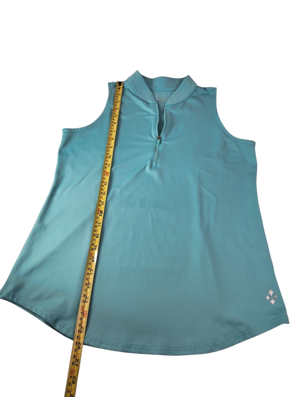 Jofit Women’s Aqua Sleeveless Golf Polo Top Quarter Zip Athletic Tank Size Large - Picture 12 of 12
